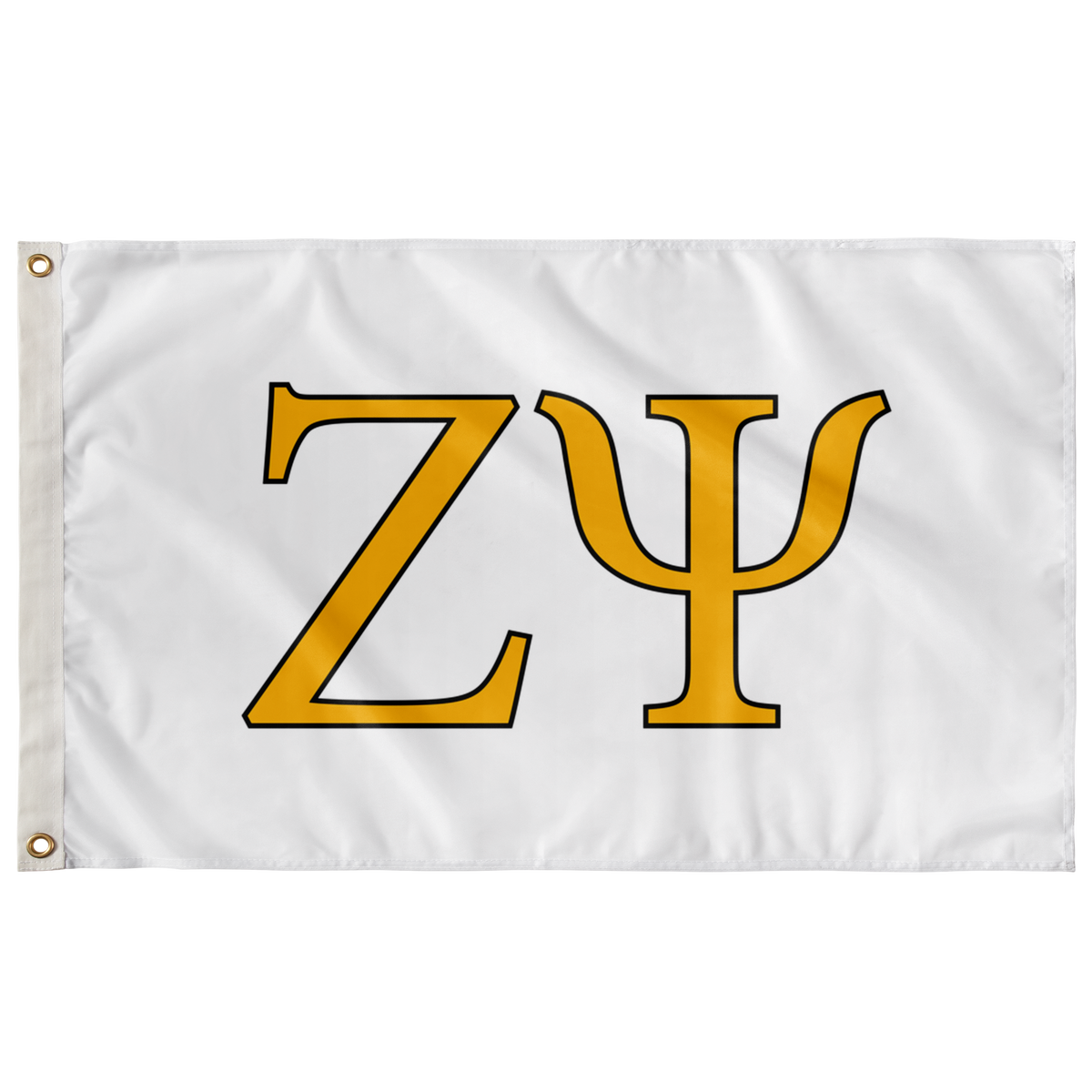 Zeta Psi Fraternity Letter Flag White Yellow And Black Designergreek2