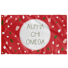 Load image into Gallery viewer, Alpha Chi Omega Terrazzo Sorority Flag - Red