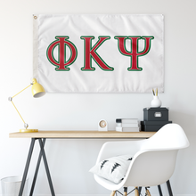 Load image into Gallery viewer, Phi Kappa Psi Greek Letters Flag - White, Red, White & Green