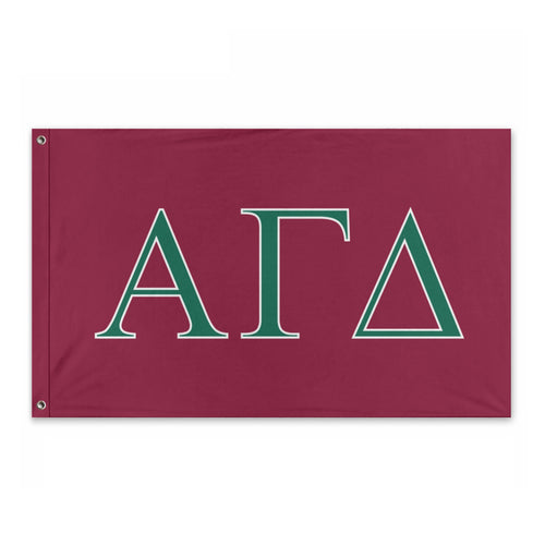 Alpha Gamma Delta Double-Sided Flag - Secondary Red, Green & White