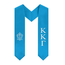 Load image into Gallery viewer, Kappa Kappa Gamma Graduation Stole With Crest - Gamma Blue &amp; White