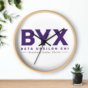 Beta Upsilon Chi - Brothers Under Christ - White - Wall Clock