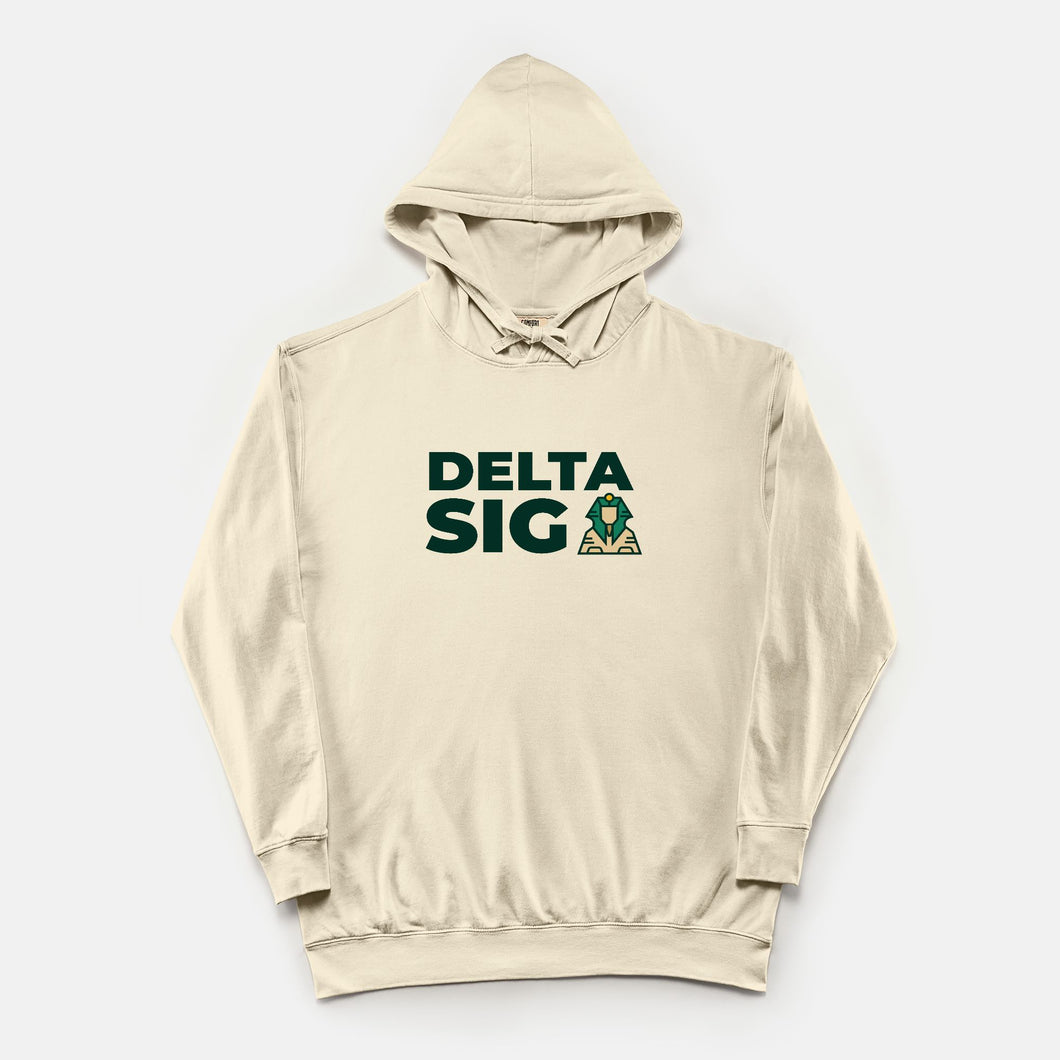 Delta Sig Comfort Colors Lightweight Hooded Sweatshirt