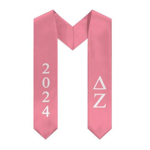 Delta Zeta 2024 Graduation Stole - Pink