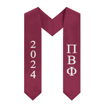 Load image into Gallery viewer, Pi Beta Phi 2024 Graduation Stole - Wine