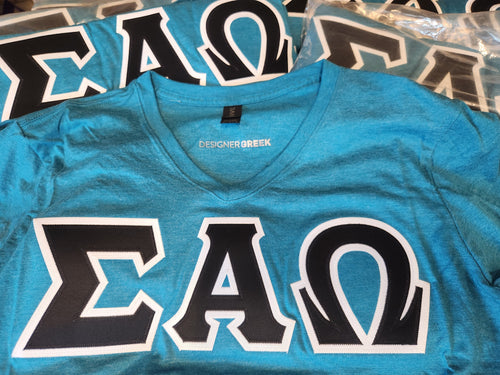 Sigma Alpha Omega V-neck Letter Shirt