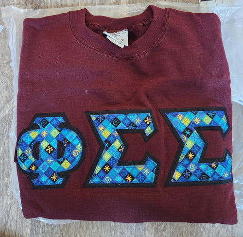 Phi Sigma Sigma Champion Sweatshirt - Maroon, Wild Diamonds & Black