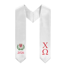 Load image into Gallery viewer, 2026 Chi Omega Stole - White, Cardinal &amp; Straw