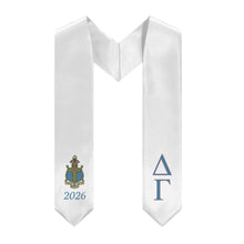 Load image into Gallery viewer, 2026 Delta Gamma Stole - White, Dusty Blue &amp; Dusty Pink