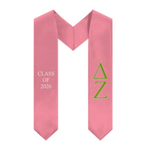 Load image into Gallery viewer, Delta Zeta Class of 2026 Sorority Stole - Pink, Bright Green &amp; White