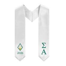 Load image into Gallery viewer, 2026 Sigma Alpha Stole - White &amp; Emerald