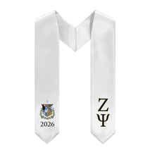 Load image into Gallery viewer, 2026 Zeta Psi Stole - White, Black &amp; Gold