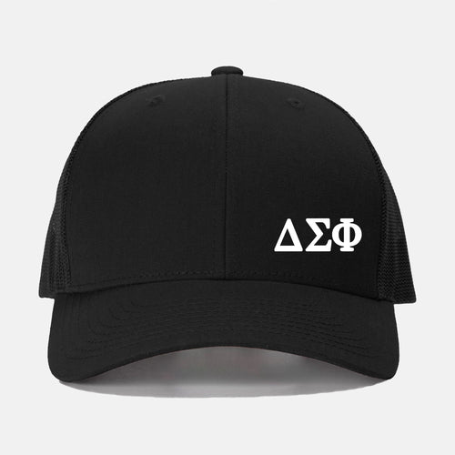 Delta Sigma Phi Lettered Retro Trucker Hat