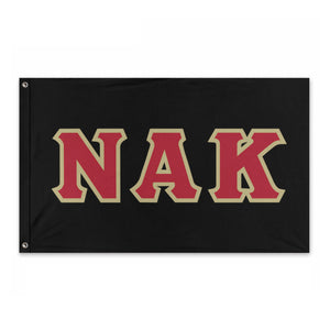 Nu Alpha Kappa Greek Block Flag - Black, Red & Bronze