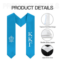 Load image into Gallery viewer, Kappa Kappa Gamma Graduation Stole With Crest - Gamma Blue &amp; White