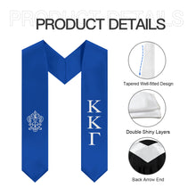 Load image into Gallery viewer, Kappa Kappa Gamma Graduation Stole With Crest - Bright Blue &amp; White