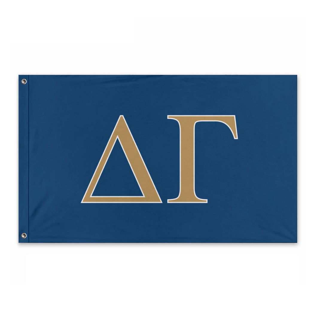 Delta Gamma Sorority Flag - Custom Blue, Bronze & White