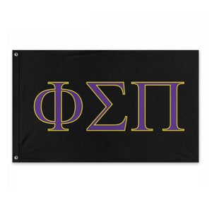 Phi Sigma Pi Fraternity Flag - Black, Purple & Yellow