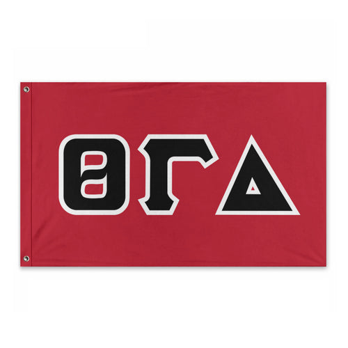 Theta Gamma Delta Greek Block Flag - Red, Black & White
