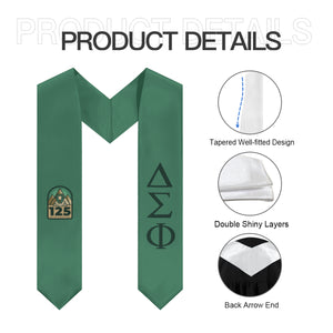 Delta Sigma Phi 125th Anniversary Graduation Stole - Dark Green