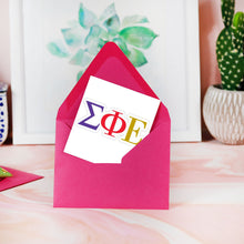 Load image into Gallery viewer, Sigma Phi Epsilon Greek Letters Sticker - Purple, Red, Gold