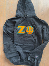 Load image into Gallery viewer, Zeta Psi Letter Sweatshirt - Black, Tennessee Orange &amp; Dark Green