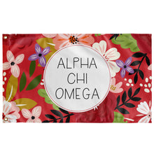 Load image into Gallery viewer, Alpha Chi Omega Floral Sorority Flag - Red