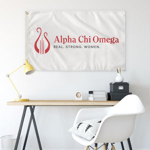 Alpha Chi Omega Horizontal Logo Sorority Flag