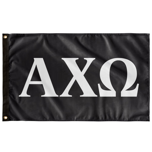 Alpha Chi Omega Sorority Flag - Ebony & White