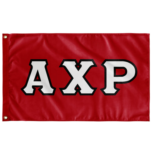 ALPHA CHI RHO GREEK BLOCK FLAG - RED, WHITE & BLACK new