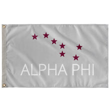 Load image into Gallery viewer, Alpha Phi Constellation Sorority Flag - Light Silver, Bordeaux &amp; White