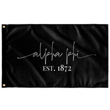 Load image into Gallery viewer, Alpha Phi Sorority Script Flag - Black &amp; White