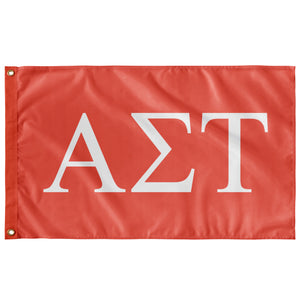 ALPHA SIGMA TAU SORORITY FLAG - CORAL & WHITE- new
