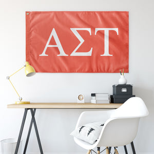 ALPHA SIGMA TAU SORORITY FLAG - CORAL & WHITE- new