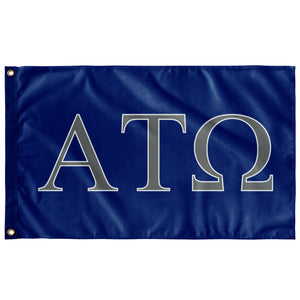 Alpha Tau Omega Fraternity Flag - Royal, Silver & White