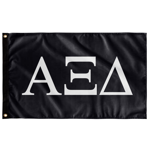 Alpha Xi Delta Sorority Flag - Whale Grey & White