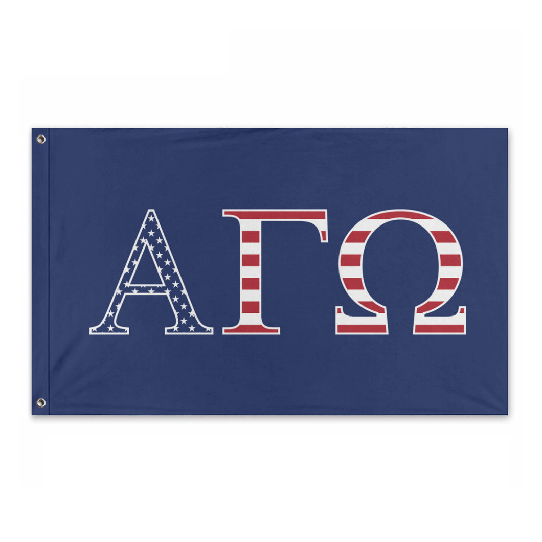 Alpha Gamma Omega USA Flag - Blue