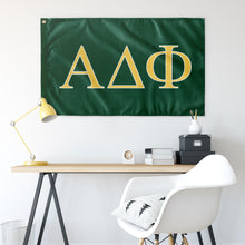 Load image into Gallery viewer, Alpha Delta Phi Fraternity Flag - Custom Green, Custom Yellow &amp; White