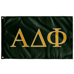 Alpha Delta Phi Fraternity Flag - Dark Green, Light Gold & White - 2