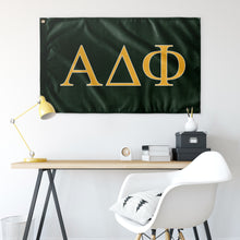 Load image into Gallery viewer, Alpha Delta Phi Fraternity Flag - Dark Green, Light Gold &amp; White - 2