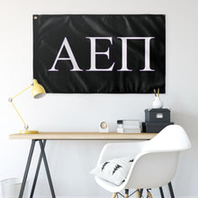 Load image into Gallery viewer, Alpha Epsilon Pi Fraternity Flag - Black, White &amp; Grape