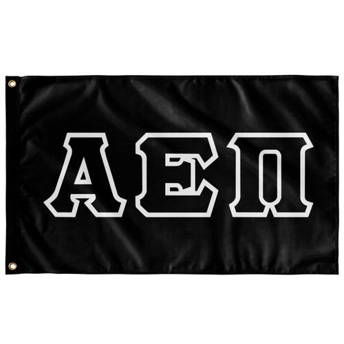 Alpha Epsilon Pi Greek Block Flag - Black & White