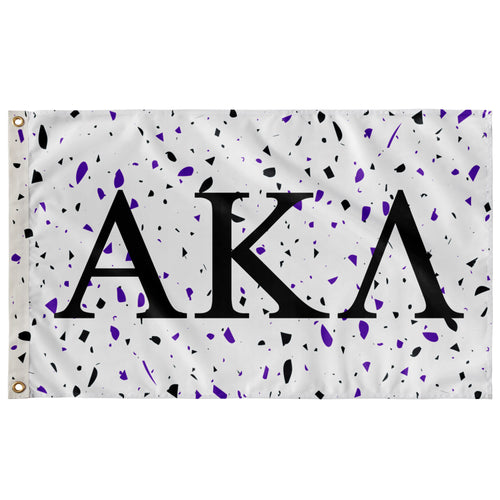 Alpha Kappa Lambda Custom Terrazzo Gold & Purple Flag