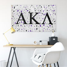 Load image into Gallery viewer, Alpha Kappa Lambda Custom Terrazzo Gold &amp; Purple Flag