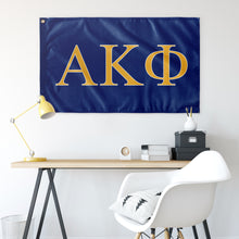 Load image into Gallery viewer, Alpha Kappa Phi Sorority Flag -  Royal, Light Gold &amp; White