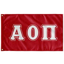 Load image into Gallery viewer, Alpha Omicron Pi Greek Block Flag - Red &amp; White