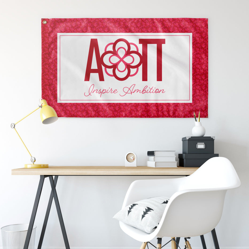 Alpha Omicron Pi Inspire Ambition Sorority Flag