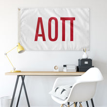 Load image into Gallery viewer, Alpha Omicron Pi Sorority Letters Flag - White &amp; Cardinal