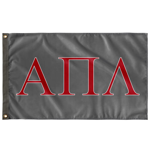 Alpha Pi Lambda Fraternity Flag - Silver Grey, Red & White
