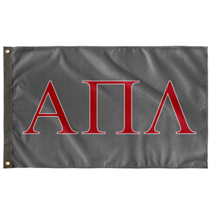 Alpha Pi Lambda Fraternity Flag - Silver Grey, Red & White
